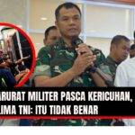 Doc. Wakil Panglima TNI, Jenderal Tandio Budi Revita, memberikan penjelasan usai rapat tertutup Komisi I DPR RI bersama Kementerian Pertahanan di Kompleks Parlemen, Senayan, Jakarta, Selasa (2/9/2025). Dalam pernyataannya, Revita menegaskan isu darurat militer pasca kericuhan yang beredar di media sosial tidak benar dan memastikan TNI tetap berada dalam koridor konstitusi. Pada kolase lingkaran ditampilkan dokumentasi aksi demonstrasi yang terjadi sehari sebelumnya sebagai penegasan konteks pemberitaan. (NR – KawanJariNews.com).