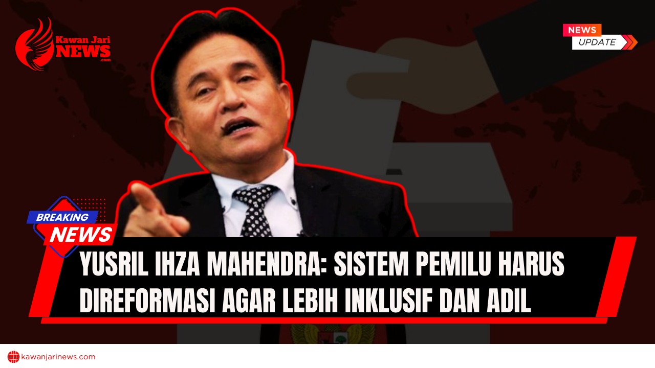 Doc. Ilustrasi Prof. Yusril Ihza Mahendra, Menko Hukum, HAM, Imigrasi, dan Pemasyarakatan, yang menekankan pentingnya reformasi sistem pemilu agar lebih inklusif dan adil. Pemerintah tengah menyiapkan revisi UU Pemilu dan UU Partai Politik sebagai bagian dari agenda reformasi politik nasional. Ctatan: Gambar hanya ilustrasi dan di bukan di ambil pada saat Prof. Yusril Ihza Mahendra menyampaikan keterangannya. (Ilustrasi: NR – KawanJariNews.com).
