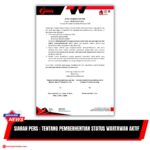Doc. Dokumentasi resmi Surat Edaran Stop Pers Nomor: 006/RED/KJN/IX/2025 yang diterbitkan oleh Redaksi KawanjariNews.com pada 9 September 2025. Edaran ini berisi pemberhentian status wartawan aktif atas nama Muhammad Sidar (ID Pers/NIA: 001.0001.000070) yang telah mengajukan pengunduran diri. (Sumber: KawanjariNews.com)