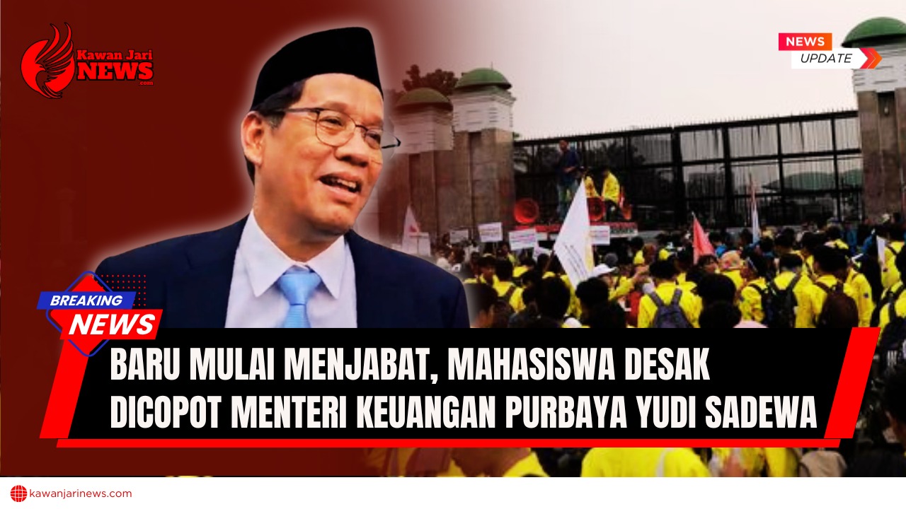 Doc. Ilustrasi Menteri Keuangan Purbaya Yudi Sadewa saat mulai menjabat, diiringi aspirasi mahasiswa yang menuntut pencopotannya. Gelombang protes tersebut mencuat setelah pernyataan kontroversial Purbaya mengenai gerakan “17+8” menuai kritik publik. (NR – KawwanJariNews.com).