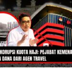 Doc. Ilustrasi pemberitaan dugaan korupsi kuota haji. Latar belakang menampilkan suasana Kakbah di Masjidil Haram serta Gedung Merah Putih KPK. Figur dalam gambar adalah Direktur Penyidikan KPK, Asep Guntur Rahayu, ditampilkan hanya sebagai ilustrasi pemberitaan, bukan pada saat memberikan pernyataan resmi terkait kasus ini. (NR – KawanJariNews.com).