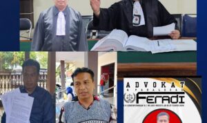 Doc. Advokat Aris Carmadi, S.H., C.PC. (kiri) bersama Ketua Umum FERADI WPI, Advokat Donny Andretti, S.H., S.Kom., M.Kom., C.Md., C.PFW., C.MDF. (kanan). Keduanya menyampaikan sikap terkait dukungan hukum bagi korban Koperasi Bahana Lintas Nusantara (BLN). (Foto: Nabila).