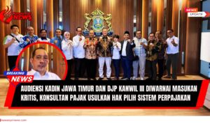 Doc. Pengurus KADIN Jawa Timur berfoto bersama jajaran Kanwil DJP Jawa Timur III usai audiensi di Graha KADIN Jatim, Surabaya, Kamis (11/9/2025). Pertemuan diwarnai diskusi kritis terkait sistem perpajakan serta usulan hak pilih metode pelaporan pajak oleh wajib pajak. (Foto: Eko Wahyu – KawanJariNews.com).