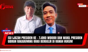 Doc. Ilustrasi Presiden Joko Widodo dan Wakil Presiden Gibran Rakabuming Raka dengan latar belakang ijazah yang tampak samar. Gambar ini merepresentasikan polemik ijazah yang tengah digugat di pengadilan dan masih menjadi sorotan publik. (NR – KawanJariNews.com).