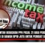 Doc. Ilustrasi pajak penghasilan (income tax). Pemerintah Indonesia resmi membebaskan PPh Pasal 21 bagi pekerja dengan gaji di bawah Rp10 juta per bulan guna memperkuat daya beli masyarakat dan mendukung pemulihan ekonomi nasional. (NR – KawanJariNews.com).