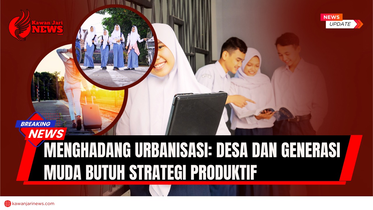 Doc. Gambar ini hanya bersifat ilustratif dan tidak menggambarkan kejadian atau lokasi tertentu secara nyata. Ilustrasi ini merefleksikan dinamika urbanisasi generasi muda desa yang kerap meninggalkan kampung halaman untuk mencari pekerjaan di kota. Fenomena ini menimbulkan kerugian ganda bagi desa: hilangnya tenaga produktif sekaligus potensi ekonomi lokal. Dalam kerangka regulasi, seperti Permendes PDTT No. 7 Tahun 2023, Dana Desa seharusnya diarahkan untuk menciptakan program produktif, memperkuat BUMDes, serta membuka lapangan kerja bagi generasi muda agar desa tetap hidup, mandiri, dan berdaya saing. (NR | KawanJariNews.com).