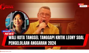 Doc. Wali Kota Tangerang Selatan, Benyamin Davnie, memberikan keterangan pers menanggapi kritik aktris Leony Vitria Hartanti terkait pengelolaan anggaran daerah tahun 2024. Pada klosa lingkaran, Leony tampak sebagai pihak yang sebelumnya menyampaikan kritik melalui media sosial. Foto ini bersifat ilustratif untuk pemberitaan, tidak menggambarkan kejadian nyata secara langsung. Konteks isu terkait transparansi, akuntabilitas, serta pengawasan publik terhadap penggunaan anggaran daerah. (NR | KawanJariNews.com).