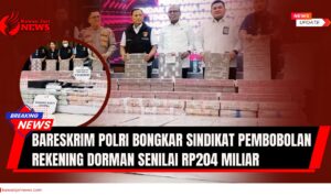Doc. Bareskrim Polri menunjukkan barang bukti uang tunai senilai Rp204 miliar beserta perangkat digital hasil pengungkapan kasus pembobolan rekening dorman dalam konferensi pers di Jakarta, Kamis (25/9/2025). Pengungkapan ini menegaskan komitmen aparat dalam menindak tegas kejahatan perbankan dan pencucian uang. (NR – KawanJariNews.com).