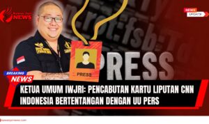 Doc. Ketua Umum Ikatan Wartawan Jagat Raya Indonesia, Donny Andretti, S.H., S.Kom., M.Kom., memberikan pernyataan terkait pencabutan kartu liputan jurnalis CNN Indonesia oleh Istana. (Foto: Nabila).