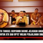 Doc. Wali Kota Tangerang Selatan, Benyamin Davnie (tengah), saat memberikan penjelasan mengenai alokasi anggaran daerah tahun 2024, termasuk Rp38 miliar untuk belanja alat tulis kantor (ATK) dan Rp117 miliar untuk perjalanan dinas. Penjelasan ini disampaikan dalam rangka menegaskan legalitas, distribusi, serta pemanfaatan anggaran yang berkaitan langsung dengan kelancaran pelayanan publik dan kegiatan masyarakat. (NR |KawanJariNews.com).
