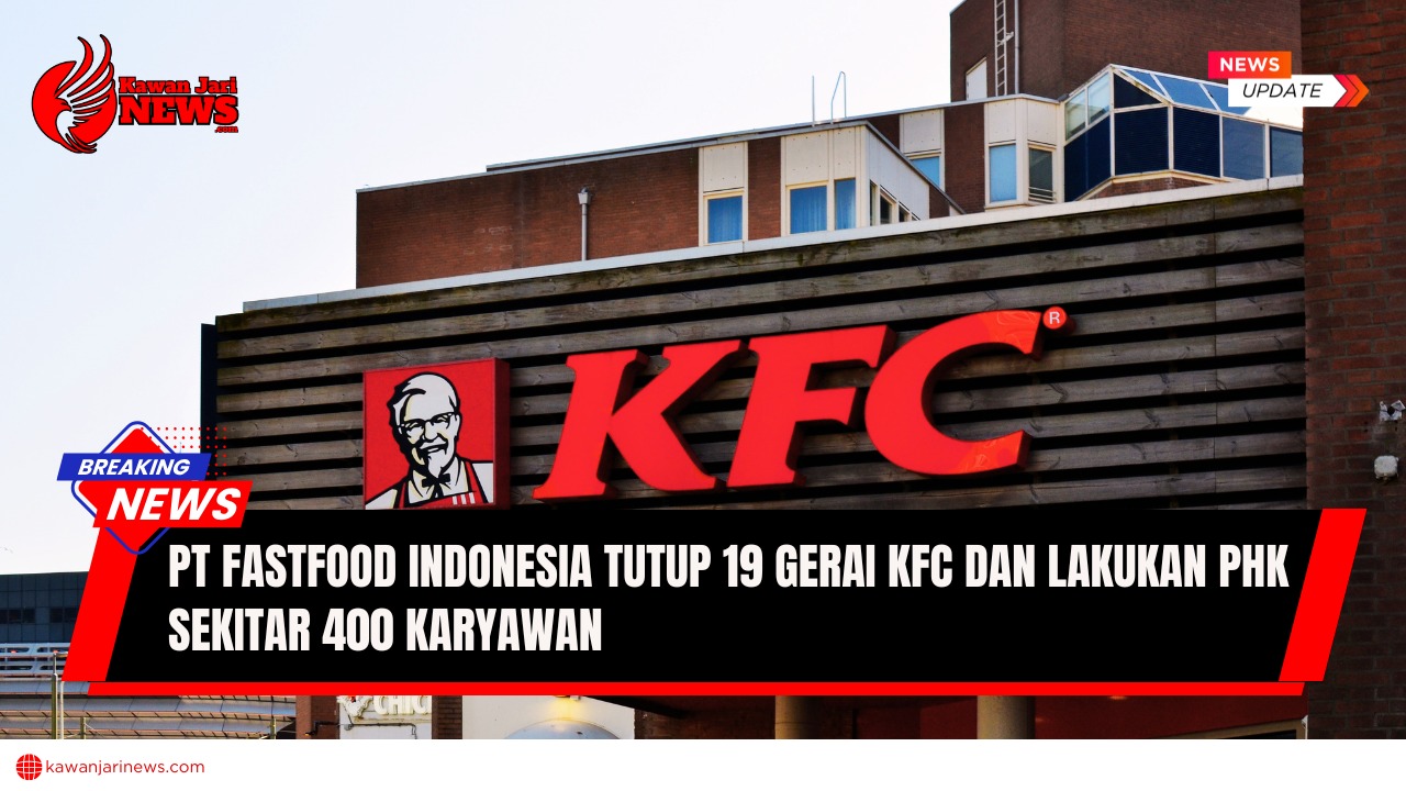 Doc. Tampak salah satu gerai KFC dari sisi depan dengan logo khas berwarna merah. Gambar ini hanya bersifat ilustratif dan tidak menggambarkan lokasi atau peristiwa sebenarnya. Ilustrasi digunakan untuk memberikan konteks visual terkait pemberitaan mengenai penutupan sejumlah gerai KFC oleh PT Fastfood Indonesia Tbk sebagai bagian dari strategi restrukturisasi dan efisiensi operasional perusahaan. (NR | KawanJariNews.com).