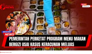 Doc. Beberapa siswa menikmati hidangan dalam program Menu Makan Bergizi (MBG) dengan latar rantang berisi menu sehat yang menjadi bagian dari distribusi makanan bergizi di sekolah. (NR | KawanJariNews.com).