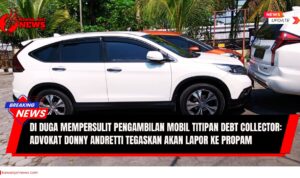 Doc. Kondisi kendaraan Pajero milik debitur tampak terhalang oleh kendaraan lain di area parkir Polsek Banjarsari. Situasi ini memperlihatkan posisi mobil yang tidak memungkinkan untuk keluar dari lokasi. (Foto: Wakid).