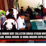 Doc. Pada latar belakang foto tampak situasi saat M. Arifin, S.H., M.H. selaku kuasa hukum melakukan diskusi dengan pihak debt collector di area Polsek Banjarsari, Surakarta. Pada kolase lingkaran sisi kiri, terlihat momen ketika terjadi ketegangan dan Arifin mendapat perlakuan tidak sopan berupa bentakan dari oknum DC. Sementara pada kolase lingkaran di sampingnya, terlihat suasana tegang yang terjadi sesaat setelah insiden tersebut. (Foto: Wakid).