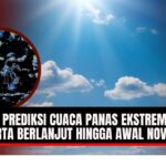 Doc. Ilustrasi pemberitaan mengenai cuaca panas ekstrem di Jakarta, menampilkan peta cuaca Indonesia dan terik matahari di langit cerah sebagai latar belakang. Gambar ini merepresentasikan kondisi suhu udara tinggi yang tengah terjadi dan menjadi perhatian BMKG. (Ilustrasi ini tidak menggambarkan kejadian nyata, melainkan konteks isu cuaca ekstrem dan peringatan dini terhadap masyarakat. (NR | KawanJariNews.com).