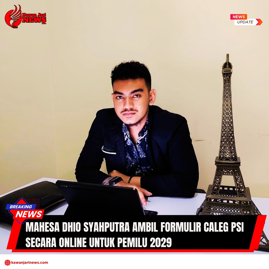 Doc. Mahesa Dhio Syahputra, S.H., usai melakukan pengambilan formulir pendaftaran bakal calon legislatif Partai Solidaritas Indonesia (PSI) secara online melalui laman resmi DPP PSI, Minggu (19/10/2025). (Foto: Nabila - Kontributor | KawanJariNews.com).