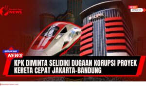 Doc. Ilustrasi – Kolase gambar Gedung Komisi Pemberantasan Korupsi (KPK) dan rangkaian Kereta Cepat Whoosh. Ilustrasi ini menggambarkan isu transparansi dan akuntabilitas dalam pengelolaan proyek strategis nasional, serta pentingnya pengawasan terhadap potensi penyimpangan anggaran publik. (NR | KawanJariNews.com)