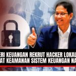 Doc. Kolase gambar Menteri Keuangan Purbaya Yudi Sadewa dengan latar ilustrasi simbol keamanan digital dan jaringan data. Ilustrasi ini menggambarkan komitmen pemerintah dalam memperkuat perlindungan sistem keuangan dan infrastruktur digital nasional. (NR | KawanJariNews.com).