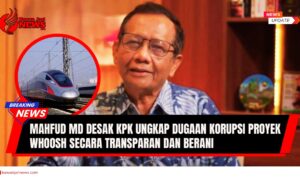 Doc. Ilustrasi kolase menampilkan Mahfud MD dalam bingkai utama, bersumber dari tangkapan layar kanal YouTube Mahfud MD, dengan latar lingkaran menampilkan foto kereta cepat Jakarta–Bandung (Whoosh). Catatan: Gambar ini bersifat ilustratif dan tidak menggambarkan peristiwa atau kondisi aktual di lapangan. Ilustrasi ini digunakan untuk memberikan konteks pemberitaan. (Sumber Foto: Tangkapan Layar Cahnel Youtube Mahfud MD).