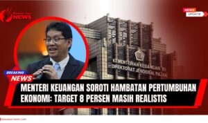 Doc. Ilustrasi Menteri Keuangan Purbaya Yudhi Sadewa dalam lingkaran depan, dengan latar belakang gedung Kementerian Keuangan RI. Gambar ini menggambarkan fokus peran Purbaya dalam mengawal arah kebijakan ekonomi nasional dan upayanya mendorong pertumbuhan ekonomi Indonesia agar mencapai target delapan persen sebagaimana disampaikan dalam pemberitaan. (NR | KawanJariNews.com).