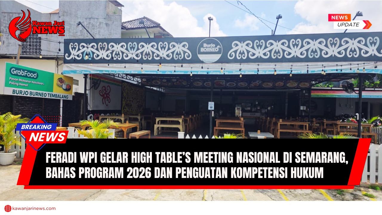 Doc. Tampak depan Resto Burjo Borneo Tembalang, Jalan Banjarsari Selatan Nomor 48, Kota Semarang, Jawa Tengah, yang menjadi lokasi pelaksanaan High Table’s Meeting FERADI WPI pada Sabtu malam, 1 November 2025. Suasana hangat dan penuh keakraban akan mewarnai pertemuan nasional tersebut. (Foto: Nabila).