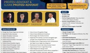 Doc. Flayer resmi kegiatan Online Class Batch 1: Pendidikan Khusus Profesi Advokat (PKPA) dan Ujian Profesi Advokat (UPA) yang diselenggarakan oleh FERADI WPI DPD Jakarta bekerja sama dengan Universitas Mpu Tantular Jakarta. Program ini digelar secara daring pada Desember 2025 sebagai bagian dari komitmen FERADI WPI dalam meningkatkan kompetensi dan integritas calon advokat di Indonesia. (Foto: FERADI WPI Official).