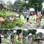 Doc. Kondisi sejumlah titik di Kota Salatiga setelah diterjang hujan deras disertai angin kencang, Selasa (4/11/2025). Terlihat petugas gabungan BPBD, TNI–Polri, dan relawan mengevakuasi pohon tumbang di beberapa ruas jalan serta membantu warga memperbaiki atap rumah yang rusak. Tidak ada korban jiwa dalam peristiwa ini. (Foto: W. Wisnu).