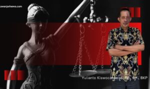 Doc. Yulianto Kiswocahyono, S.E., S.H., BKP, Konsultan Pajak Senior sekaligus Ketua Komite Tetap Bidang Fiskal dan Moneter KADIN Jawa Timur, memberikan pandangan terkait rencana pemerintah menerbitkan PMK baru tentang kewajiban pajak bagi penyelenggara perdagangan melalui sistem elektronik (PPMSE). (Foto: Eko Wahyu | KawanJariNews.com).