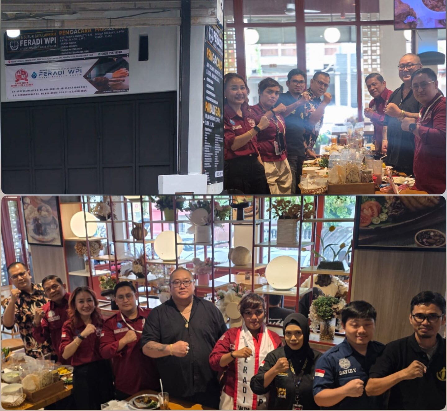 Doc. Tampak suasana syukuran pembukaan Kantor Hukum Sribayu & Subur Jaya Lawfirm. Kegiatan dihadiri jajaran pengurus DPP dan DPD FERADI WPI Jakarta, termasuk Ketua Umum, para kepala divisi, serta anggota yang turut memberikan dukungan terhadap operasional kantor hukum baru tersebut. (Foto: Nabila).