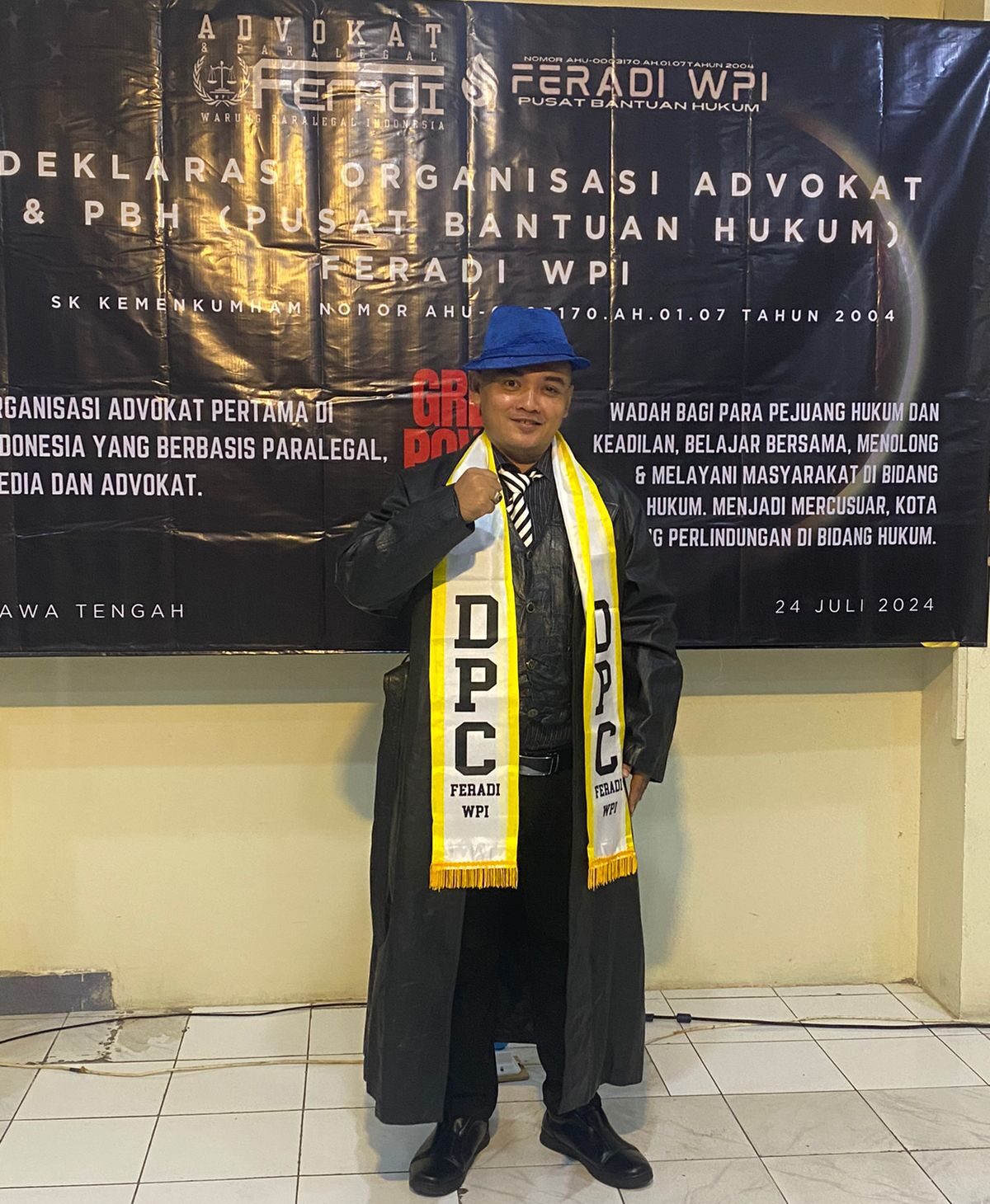 Doc. Ketua DPC FERADI WPI Pati sekaligus Kepala Kantor Hukum Subur Jaya Pati, Mustaqim, S.Hum., C.PFW., C.MDF., saat memberikan keterangan terkait pendampingan hukum kepada YA dalam laporan dugaan penipuan investasi di Polresta Pati. (Foto: FERADI WPI Pati ).