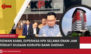 Doc. Gubernur Jawa Barat periode 2018–2023, Ridwan Kamil, saat tiba di Gedung Komisi Pemberantasan Korupsi (KPK) pada Rabu, 3 Desember 2025, untuk menjalani pemeriksaan terkait penyelidikan dugaan korupsi pada bank daerah. Ridwan Kamil hadir sebagai saksi dalam proses penyidikan yang masih berlangsung. (NR).