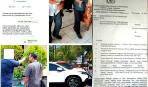 Doc. Kolase dokumentasi yang berkaitan dengan penanganan perkara dugaan pelanggaran disiplin aparat di wilayah Polsek Banjarsari, Surakarta. Terlihat M. Arifin selaku pelapor dan pihak kuasa hukum dalam beberapa momen pendampingan serta dokumentasi kendaraan yang sempat dititipkan di lingkungan Polsek. Sosok Kanit Reskrim Polsek Banjarsari ditampilkan dalam kondisi diburamkan (blur) sebagai bentuk perlindungan hak privasi dan asas praduga tak bersalah, mengingat yang bersangkutan masih dalam proses pemeriksaan internal di Bidpropam Polda Jawa Tengah dan belum ada putusan hukum berkekuatan tetap. (Foto: FERADI WPI Official).