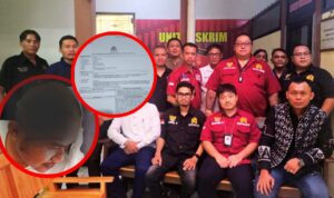 Doc. Tim hukum FERADI WPI saat melakukan pendampingan dan pengawalan perkara penganiayaan terhadap salah satu anggotanya. Pada kolase berbentuk lingkaran ditampilkan kondisi terkini korban, Advokat Ade Rojali Pranata, S.H., M.H., dengan area luka di bagian kepala yang diburamkan (blur) guna menjaga etika jurnalistik, aspek kemanusiaan, serta perlindungan privasi korban. Salah satu gambar lainnya menampilkan tangkapan layar dokumen kepolisian sebagai bagian dari informasi pendukung yang relevan dengan proses penanganan perkara. (Foto: Tim FERADI WPI).