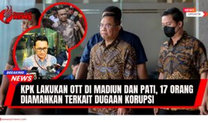 Doc. Ilustrasi pemberitaan Operasi Tangkap Tangan (OTT) Komisi Pemberantasan Korupsi (KPK) dengan latar belakang Bupati Pati Sudewo. Pada lingkaran bagian depan ditampilkan Juru Bicara KPK Budi Prasetyo dan Bupati Pati Sudewo sebagai pihak yang disebut dalam penanganan perkara. Gambar ini bersifat ilustrasi dan digunakan untuk kepentingan pemberitaan. (ilustrasi: NR).