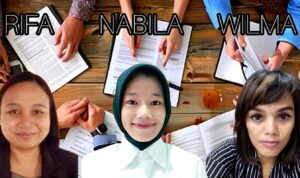 Doc. Tiga Asisten Pribadi Ketua Umum FERADI WPI, Rifa Asyah Ningrum, Nabila Mazidatul Maftuhah, dan Wilma Sribayu, yang menjalankan peran pendampingan, pengelolaan administrasi, serta dukungan kegiatan organisasi dalam struktur internal FERADI WPI. (Foto: Wakid).