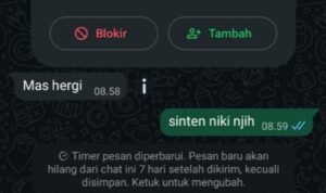 Doc. Tangkapan layar percakapan WhatsApp antara warga Purwokerto dan seorang oknum yang mengaku sebagai pihak perusahaan pembiayaan online. Nomor telepon pihak yang mengaku bernama “Michael” sengaja diburamkan (blur) oleh redaksi untuk melindungi data pribadi serta karena identitas dan afiliasi yang bersangkutan belum dapat diverifikasi secara resmi. (Foto: Imam Riyanto).