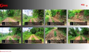 Doc. Kompilasi dokumentasi 8 titik jalan lingkungan di Desa Nglegi, Kecamatan Patuk, Kabupaten Gunungkidul, yang menjadi akses utama siswa menuju SD Negeri Nglegi 2. Foto menampilkan RUMAJA longsor, rabat beton pecah, penurunan badan jalan, dan permukaan licin, serta memperlihatkan kondisi jalan yang berisiko bagi siswa dan warga. Dokumentasi diambil pada Desember 2025. (Foto: Arsip Redaksi).