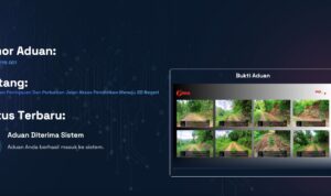 Doc. Tangkapan layar laman pelacakan aduan pada sistem LaporBup Kabupaten Gunungkidul dengan nomor Lp-20260218-001 yang menunjukkan status “Aduan Diterima Sistem”, terkait laporan kondisi jalan akses pendidikan menuju SD Negeri Nglegi 2, Desa Nglegi, Kecamatan Patuk (diakses 18 Februari 2026). (Sumber Foto: https://laporbup.gunungkidulkab.go.id/tracking/Lp-20260218-001).