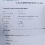 Doc. Dokumen Formulir Keterangan Diagnosa Awal dari BPJS Kesehatan yang memuat rincian biaya pelayanan sebesar Rp9.110.000 dan nilai denda pelayanan Rp5.466.000 dengan tanggal entri 13 Februari 2026. (Foto: UUN).