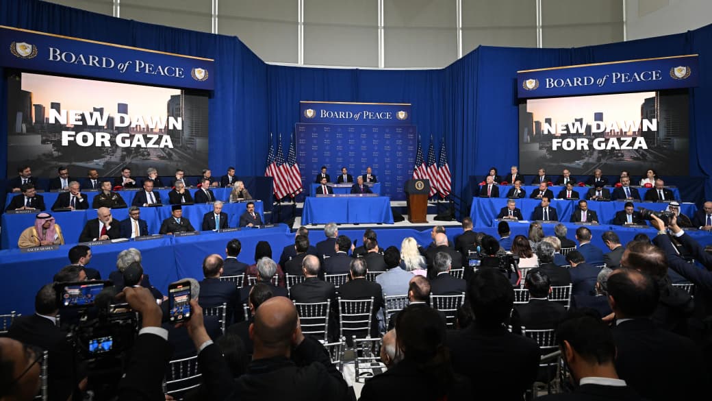 Doc. Presiden Prabowo Subianto menghadiri pertemuan perdana (Inaugural Meeting) Board of Peace (BoP) di United States Institute of Peace, Washington, D.C., Amerika Serikat, Kamis (19/2/2026), dalam rangka peluncuran mekanisme internasional untuk mendukung stabilisasi dan rekonstruksi Gaza. (Sumber Foto: Biro Pers, Media, dan Informasi Sekretariat Presiden).