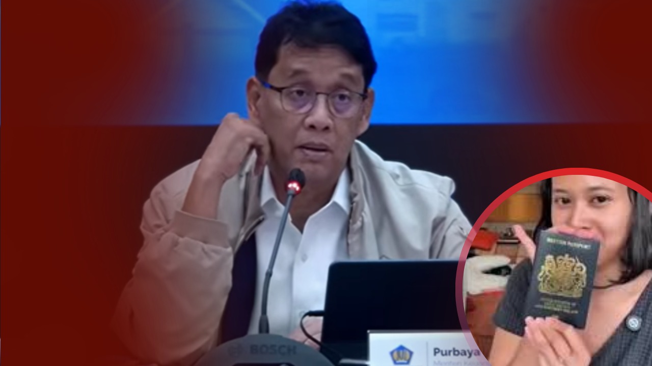 Doc. Menteri Keuangan saat menyampaikan pernyataan resmi terkait polemik pengembalian dana beasiswa LPDP. Pada latar belakang tampak suasana konferensi pers, sementara pada bagian depan dalam lingkaran (close-up) ditampilkan sosok Dwi Sasetyaningtyas yang dimaksud dalam pemberitaan sebagai pihak penerima beasiswa. (NR).