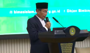 Doc. Dr. H. Cecep Nurwenda, M.Si., anggota Tim Hisab Rukyat Kementerian Agama RI dari Planetarium dan Observatorium Jakarta, menyampaikan paparan teknis posisi hilal dalam rangkaian Sidang Isbat penetapan 1 Syawal 1447 Hijriah di Jakarta, Kamis (19/3/2026).