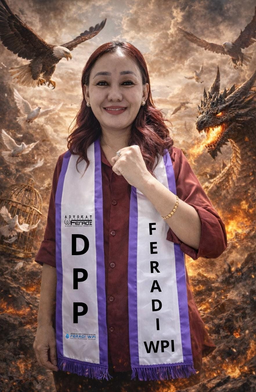 Doc. Harriani Bianca Daryana, CPL., C.PFW., C.MDF., C.JKJ., Wakil Ketua Umum FERADI WPI, mengenakan slempang DPP FERADI WPI dalam sebuah agenda resmi organisasi sebagai simbol tanggung jawab dan komitmen kepemimpinan di tingkat pusat. (Sumber: FERADI WPI Official).