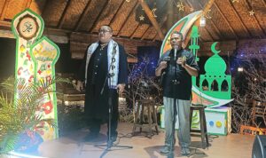 Doc. Imam Riyanto, C.PFW., C.JKJ., menyampaikan sambutan di sela-sela acara gathering dan buka puasa bersama FERADI WPI di Resto Gubug Udang, Situ Cibubur, Selasa (3/3/2026). Dalam kesempatan tersebut, ia menyampaikan apresiasi atas dukungan beasiswa Pendidikan Mediator yang diterimanya. (Foto: FERADI WPI Official).