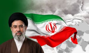 Doc. ilustrasi menampilkan bendera Republik Islam Iran berkibar sebagai latar belakang, dengan sosok Mojtaba Khamenei di sisi depan. Gambar ini menggambarkan konteks penetapan Mojtaba Khamenei sebagai Pemimpin Tertinggi Iran yang baru, setelah Dewan Ahli Iran memilihnya menggantikan ayahnya, Ayatollah Ali Khamenei, di tengah dinamika politik dan konflik regional yang tengah berlangsung. (ilustrsi: NR).