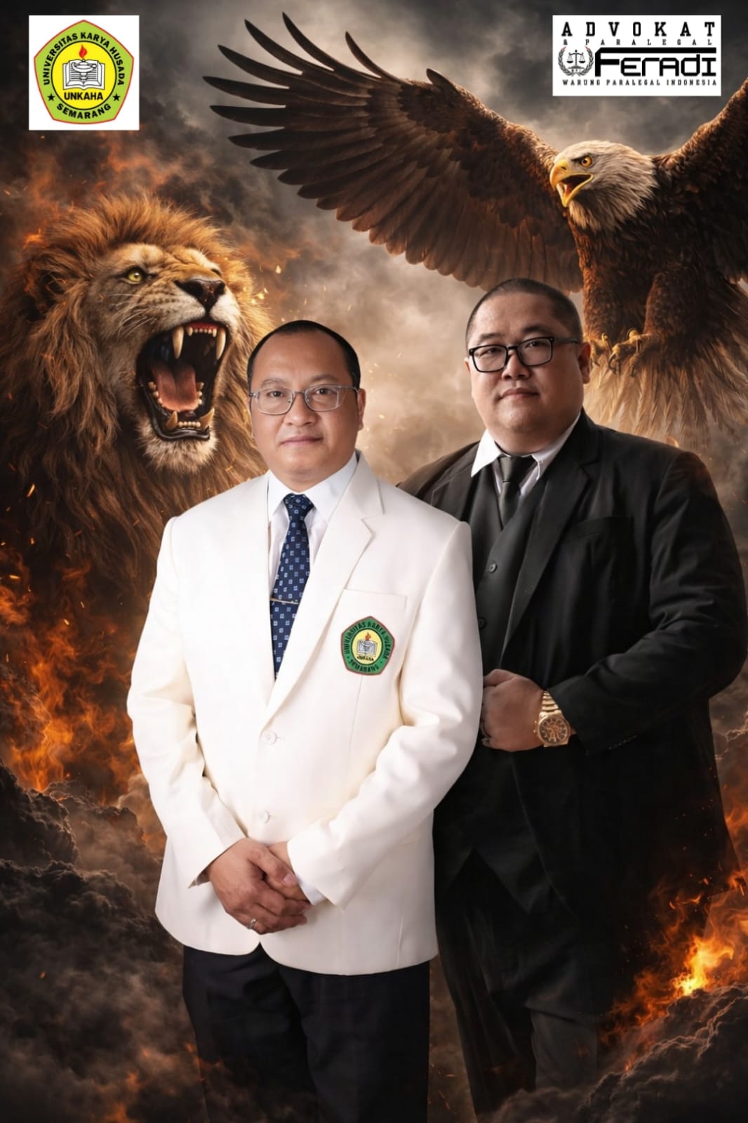 Doc. Prof. Dr. Ns. Fery Agusman, M.M., M.Kep., Sp.Kom dan Adv. Donny Andretti, S.H., S.Kom., M.Kom., C.Md., C.PFW., C.MDF., C.JKJ, dua tokoh yang aktif berkontribusi di bidang pendidikan dan hukum melalui berbagai program pengabdian kepada masyarakat. (Foto: FRADI WPI Official).