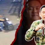 Dco. Kolase ilustrasi memperlihatkan tangkapan layar CCTV di sisi kiri yang merekam terduga pelaku saat melakukan aksi penyiraman air keras, latar belakang sisi kanan menampilkan korban Andrie Yunus, serta bagian depan sisi kanan menampilkan Kapuspen TNI saat memberikan keterangan resmi terkait penyelidikan internal atas dugaan keterlibatan oknum dalam kasus tersebut. (NR).