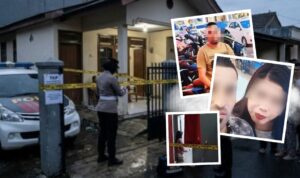 Doc. Latar belakang memperlihatkan rumah kontrakan korban di kawasan Gang Daman I, Kelurahan Bambu Apus, Kecamatan Cipayung, Jakarta Timur, yang telah dipasangi garis polisi usai penemuan jasad Dewinta Anggari alias DA, cucu seniman Betawi Mpok Nori, Sabtu (21/3/2026). Pada sisi kolase depan, ditampilkan foto ilustrasi korban dan terduga pelaku berinisial FD, WNA asal Irak, yang diamankan polisi dalam penyelidikan kasus tersebut. (NR).