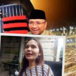 Doc. Kolase yang menampilkan Silvia Rinita Harefa di sisi depan saat menyampaikan keterangan bahwa Gus Yaqut tidak tampak di gedeug KPK. Latar bekalang, Gus Yaqut dan Gedung KPK, usai keterangannya soal ketidakhadiran Gus Yaqut di Rutan KPK menjadi perhatian publik. (NR).