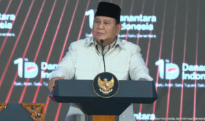 Doc. Presiden Prabowo Subianto menyampaikan pidato dalam acara tasyakuran Hari Ulang Tahun pertama Badan Pengelola Investasi Danantara di Wisma Danantara, Jakarta, Rabu (11/3/2026). Dalam pidatonya, Presiden menegaskan pentingnya optimalisasi pengelolaan aset negara melalui lembaga investasi nasional tersebut. (Sumber Foto: Biro Pers, Media, dan Informasi Sekretariat Presiden).